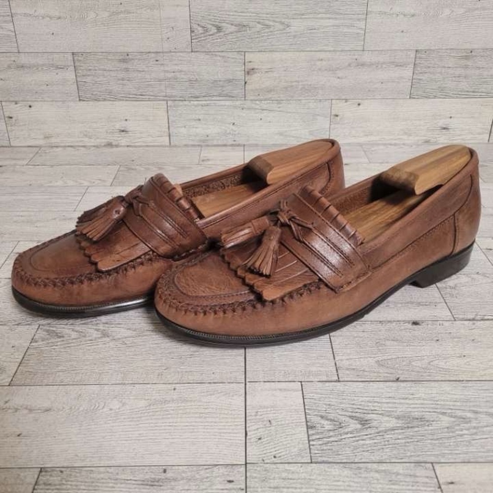 Men's G.H. Bass Weejuns Kiltie Brown Leather Penny Tassel Loafers Shoes Size 8.5
